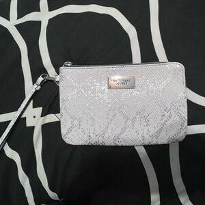 White Silver Snakeskin Victoria’s Secret Wristlet